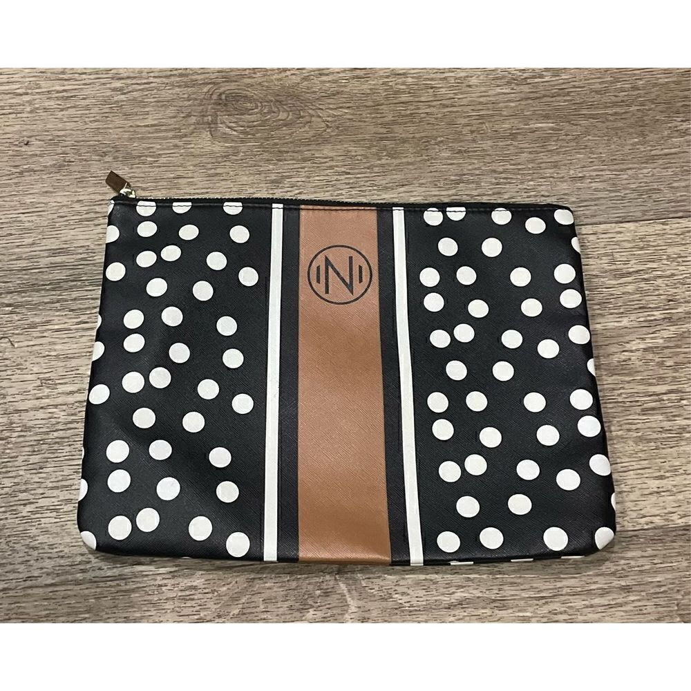 Mudpie Black, White, and Brown Makeup Bag
